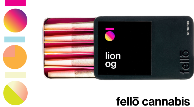 Photograph of product: Fello: Lion OG 5 Pack Preroll's (5x0.7g)