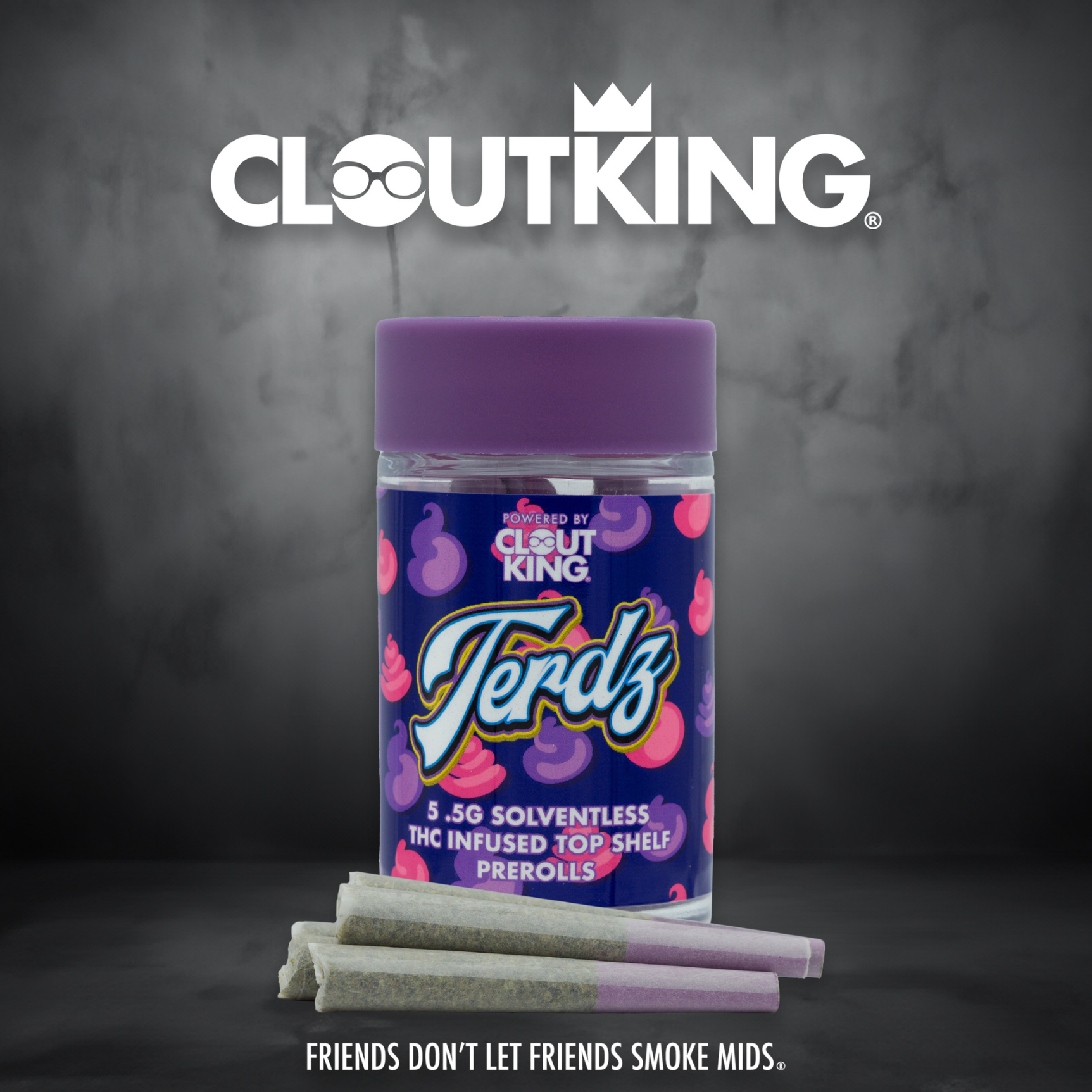 Photograph of product: Clout King Terdziez - 5pk x 0.5g Infused Bubble au chocolat - Terdz