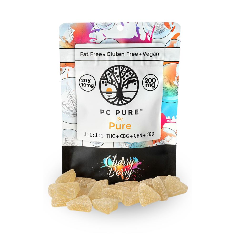 Photograph of product: PC Pure - Gummies - Cherry Berry TH-oui : CBG : CBN : CBD 1:1 :1- 200mg - 10pk