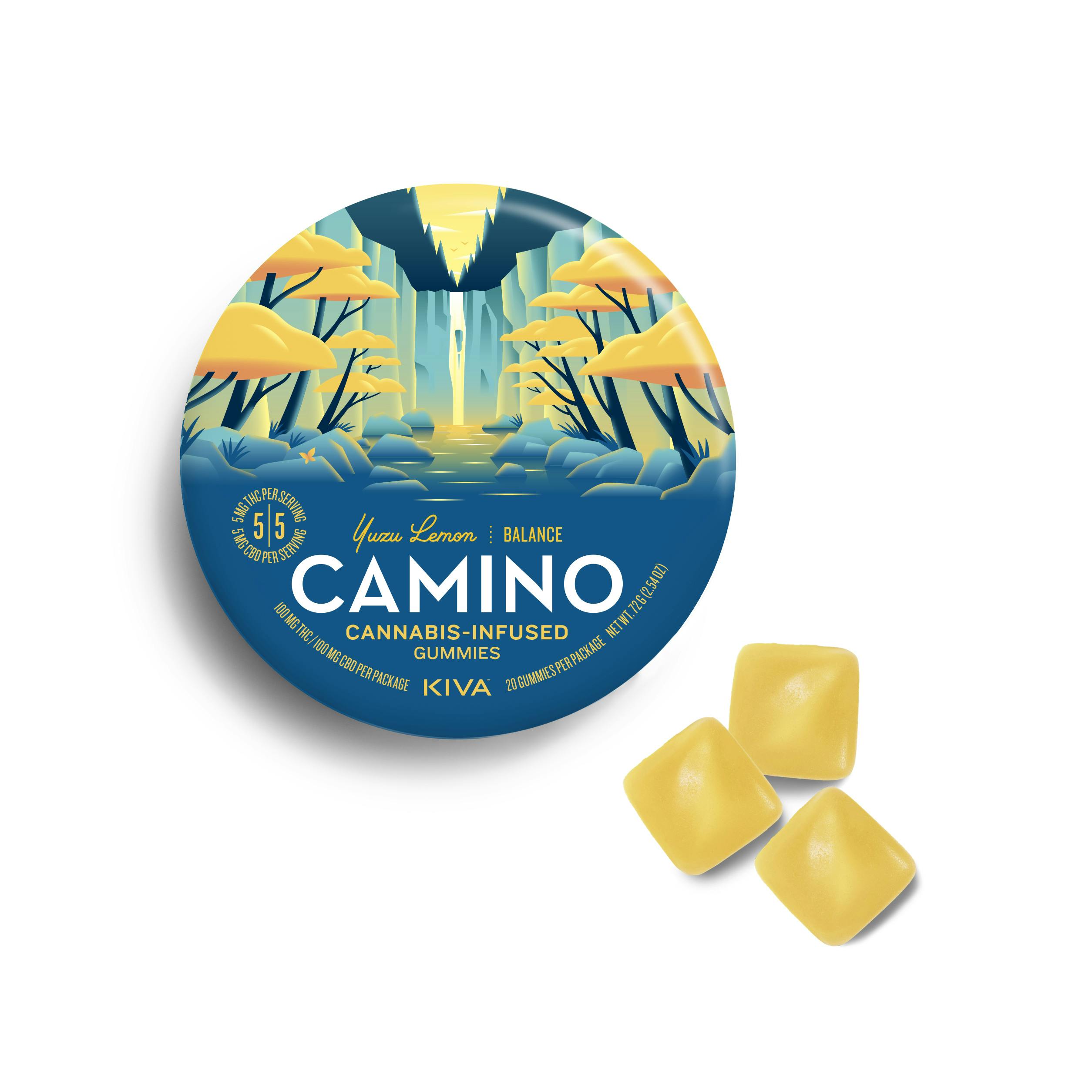 Photograph of product: Camino - Yuzu Lemon Balance 100mg TH-oui/100mg CBD Gummies