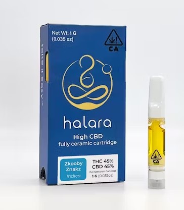 Photograph of Product: Halara Zkooby Znakz THC:CBD 1:1 Cart