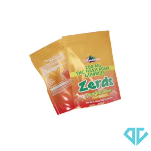Photograph of product: Amnesia Zerdz Jungle Juice au chocolat Rosin Gummies 200mg