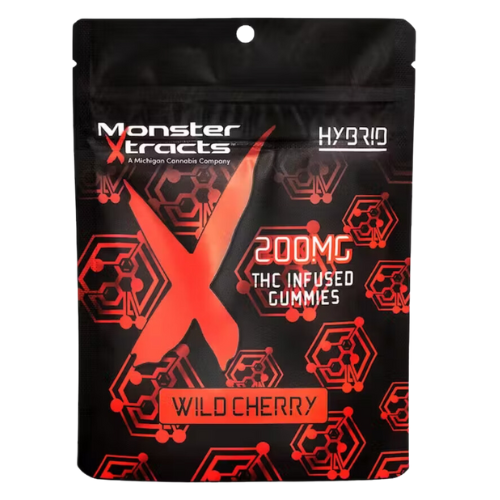 Photograph of product: Monster Xtracts Wild Cherry Hybrid Gummies 200mg TH-oui