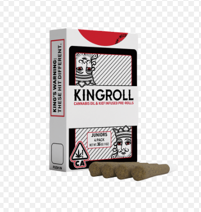 Photograph of product: [Kingroll Jr] Infused Preroll 4 Pack - 3g - Grandi Guava x Grapefruit Romulan (H)