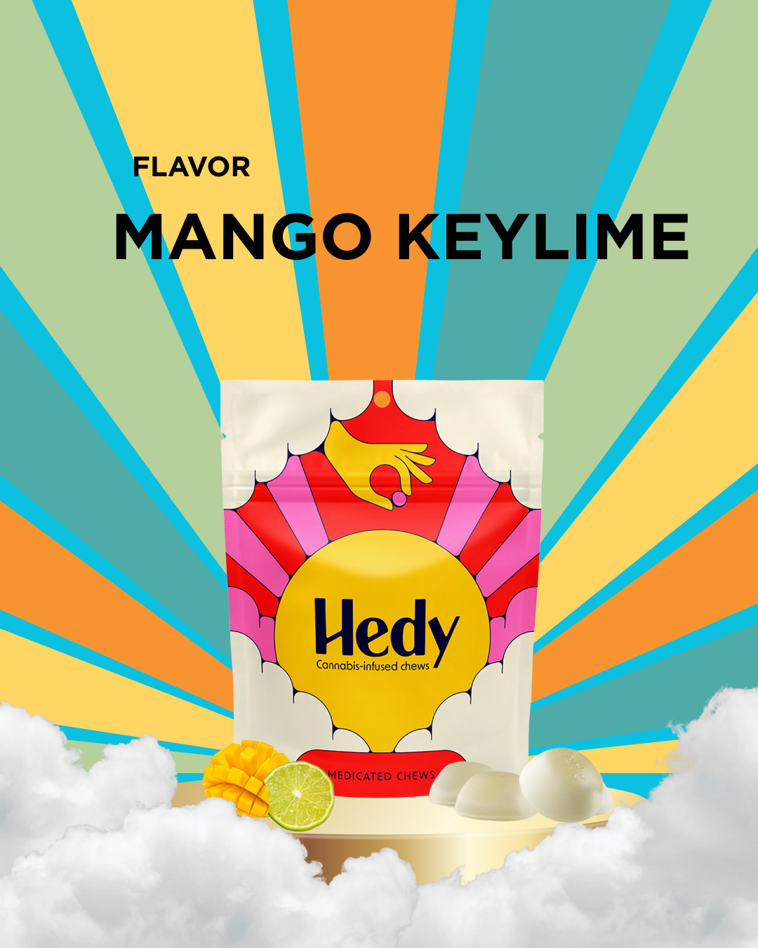 Photograph of product: HDY Simply Chews 100mg - RSO - Mngo K.Lme - 10 Ct
