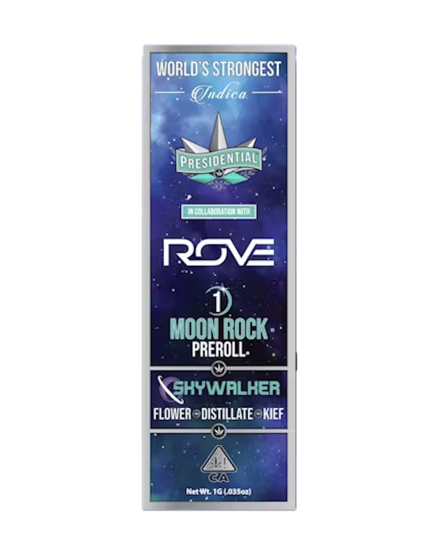 Photograph of product: Presidential x Rove Skywalker Moon Rock 1g Infused Pre-Roll