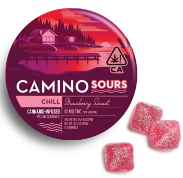 Photograph of product: Camino Sours - Strawberry Sunset - Gummies 100mg