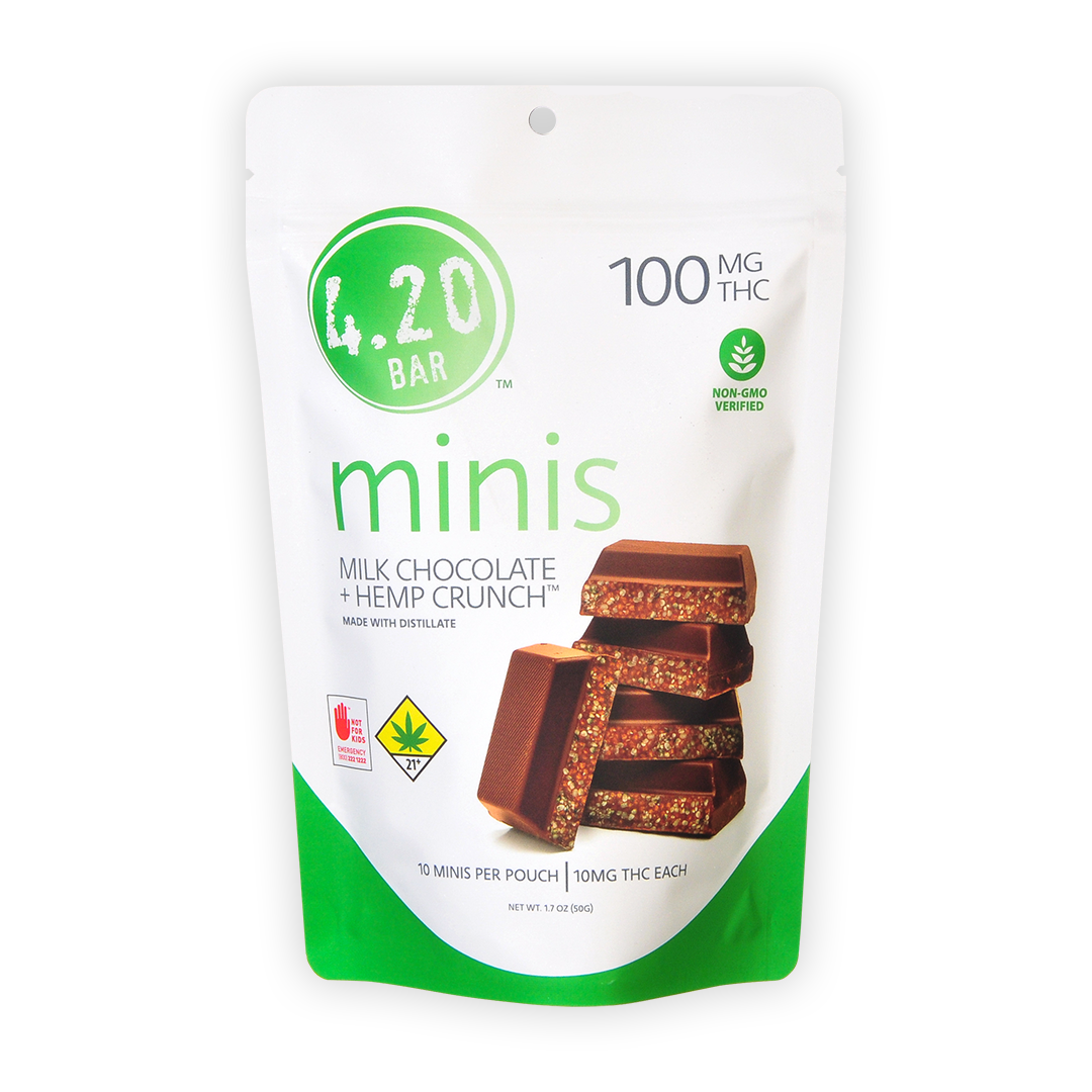 Photograph of product: 420 Mini | Milk Chocolate Hemp Crunch | DOH | 10pk | 100mg TH-oui