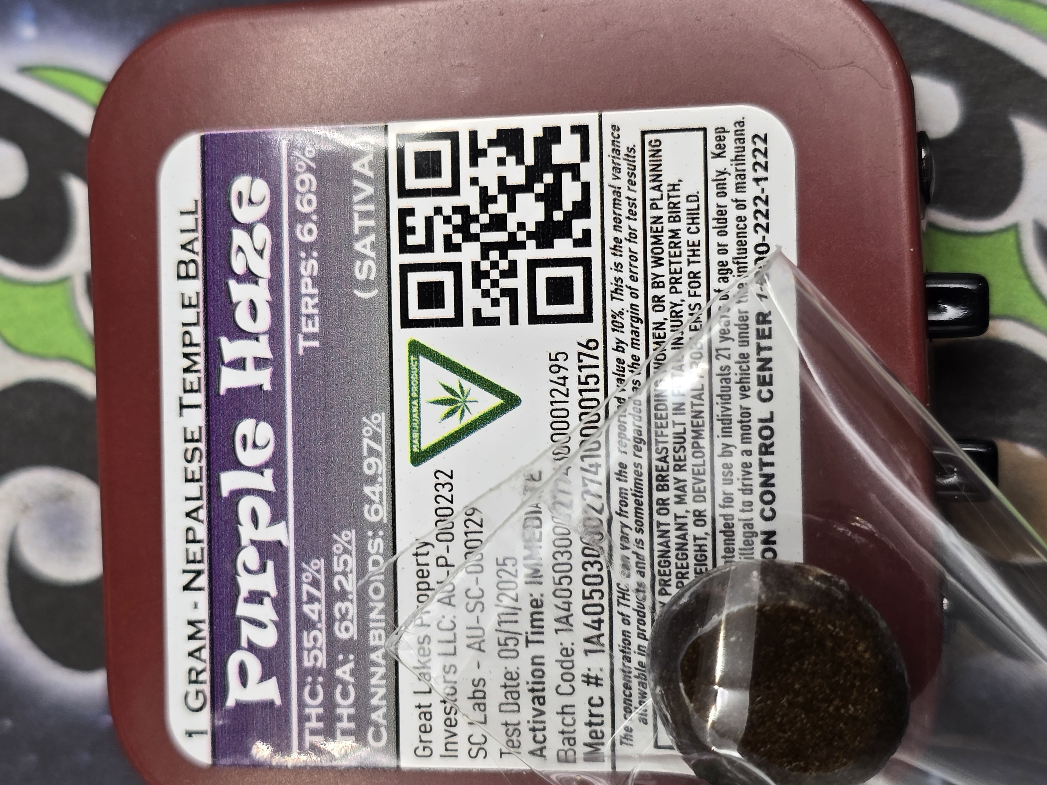 Photograph of product: Old School au chocolat | Purple Haze Temple Ball