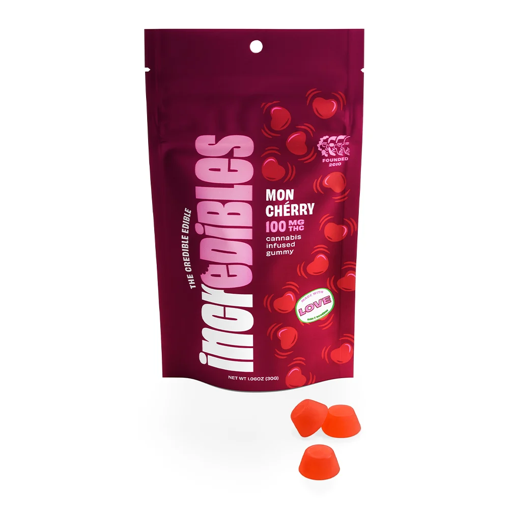 Photograph of product: Incredibles 100mg Gummies - Mon Cherry 10 x 10mg