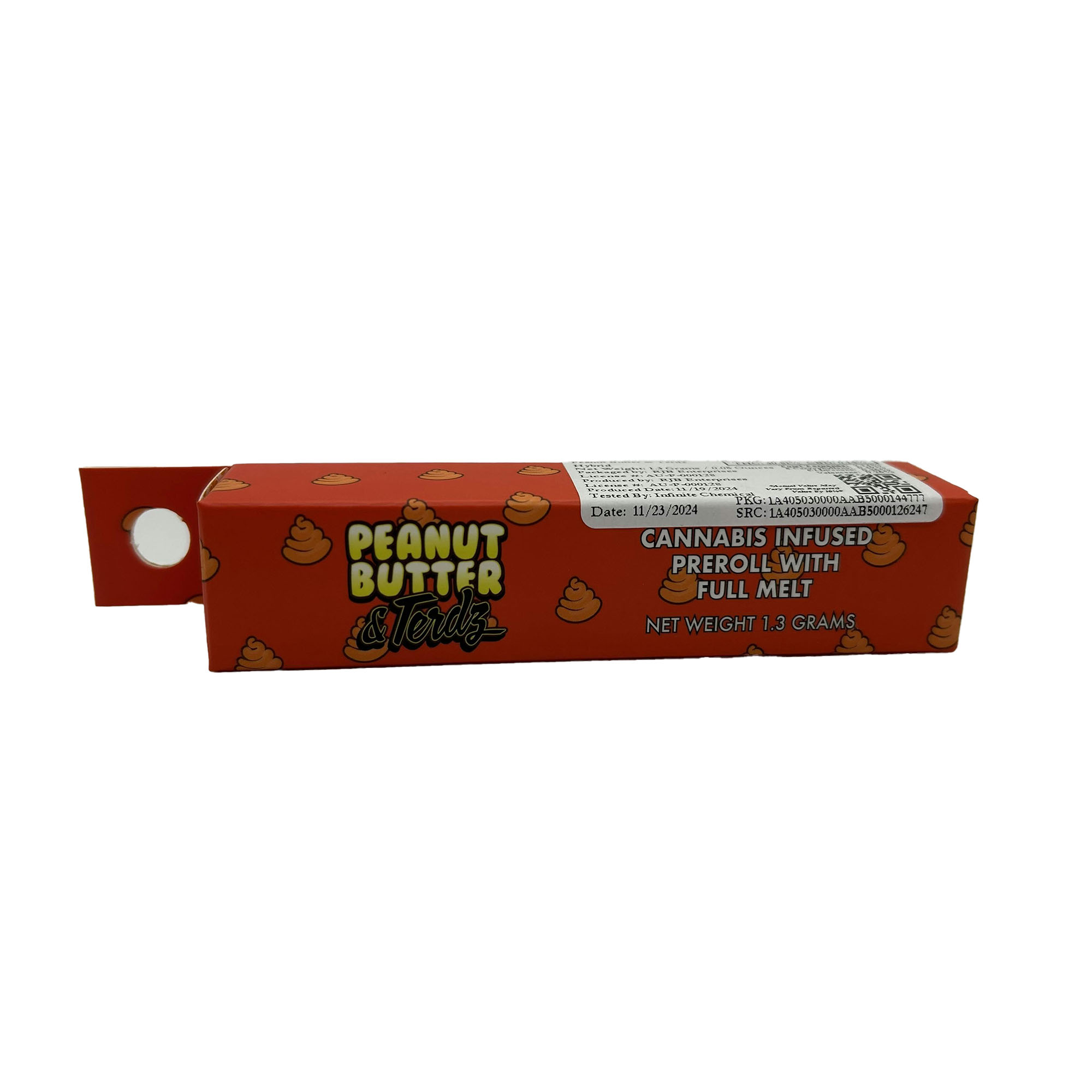 Photograph of product: Clout King - 1.3g Full Sift au chocolat Infused Preroll - Peanut Butter & Terdz
