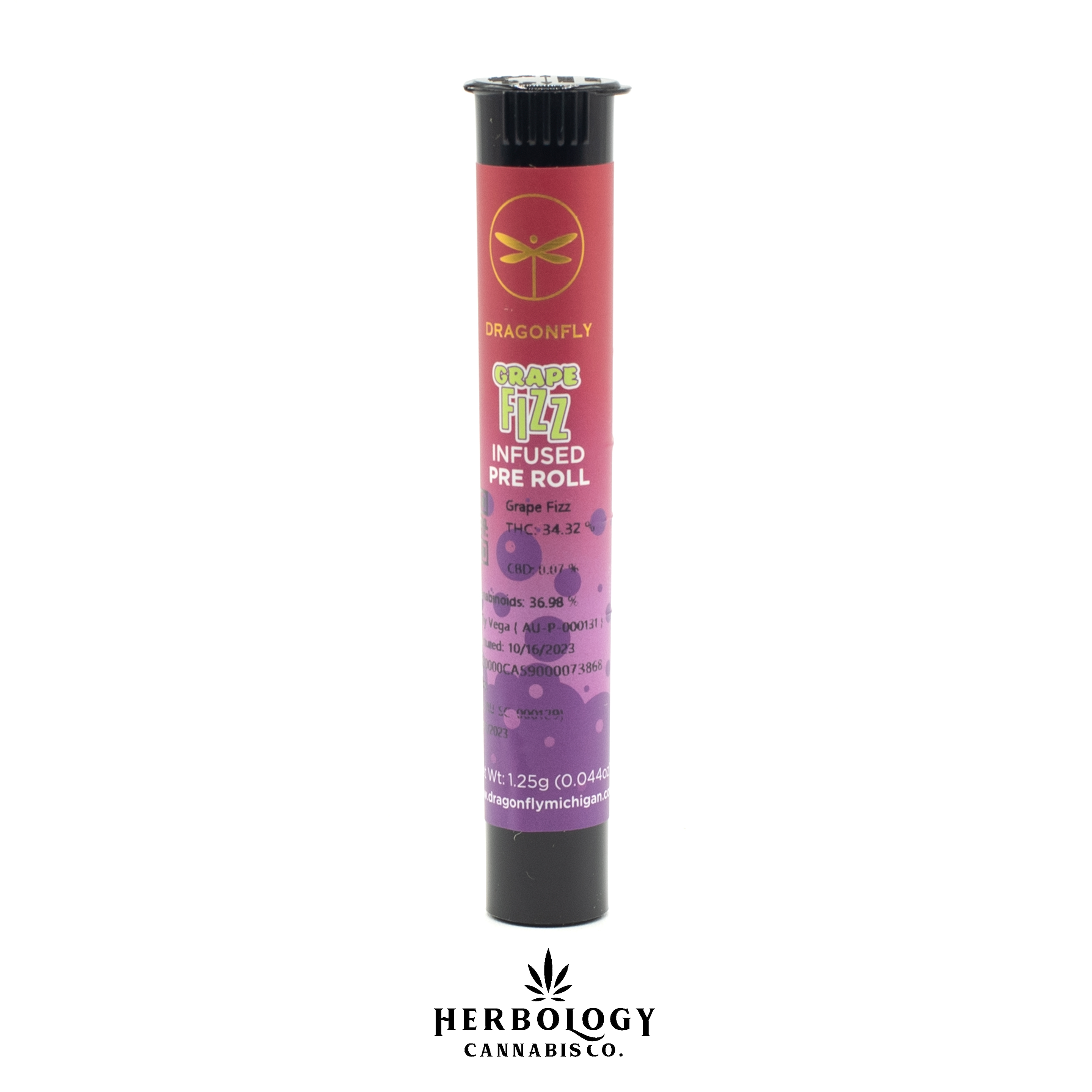 Photograph of product: Dragonfly | Infused Pre-Roll | Grape Fizz | 1.25g