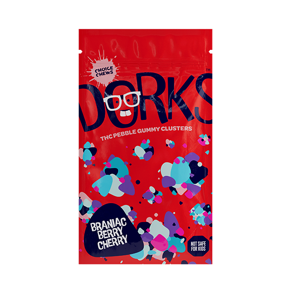Photograph of product: Choice Chews | Brainiac Berry Cherry | Dorks | 100mg (Oui'd)