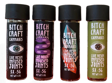 Photograph of Product: Bitchcraft | Serpents Spell | 0.6g Live Resin Infused Preroll - 3 Pack (1.8 Gram)