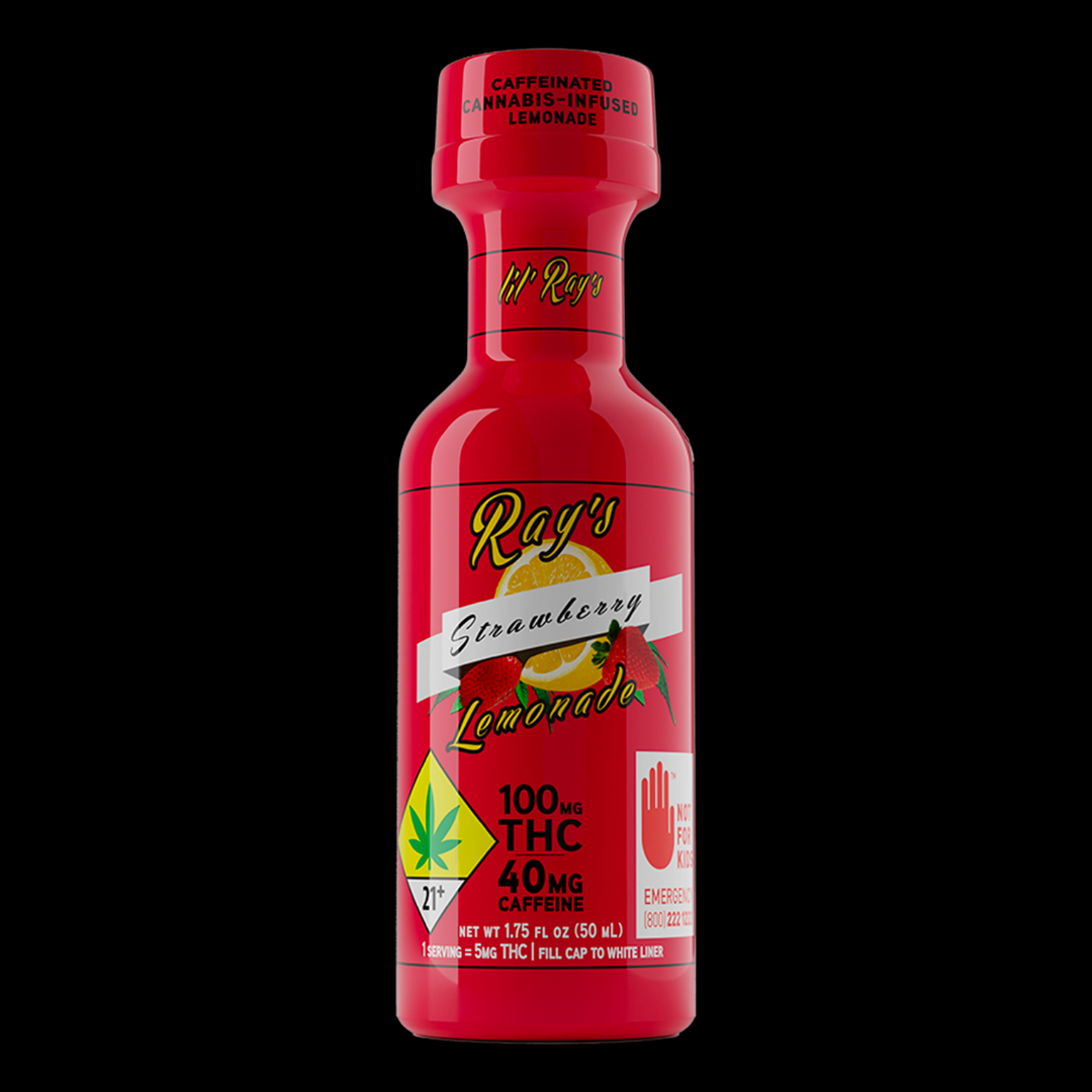 Photograph of product: Caffeinated Strawberry Lemonade DOH Approved 100mg 1.75oz Beverage Ray's Lemonade