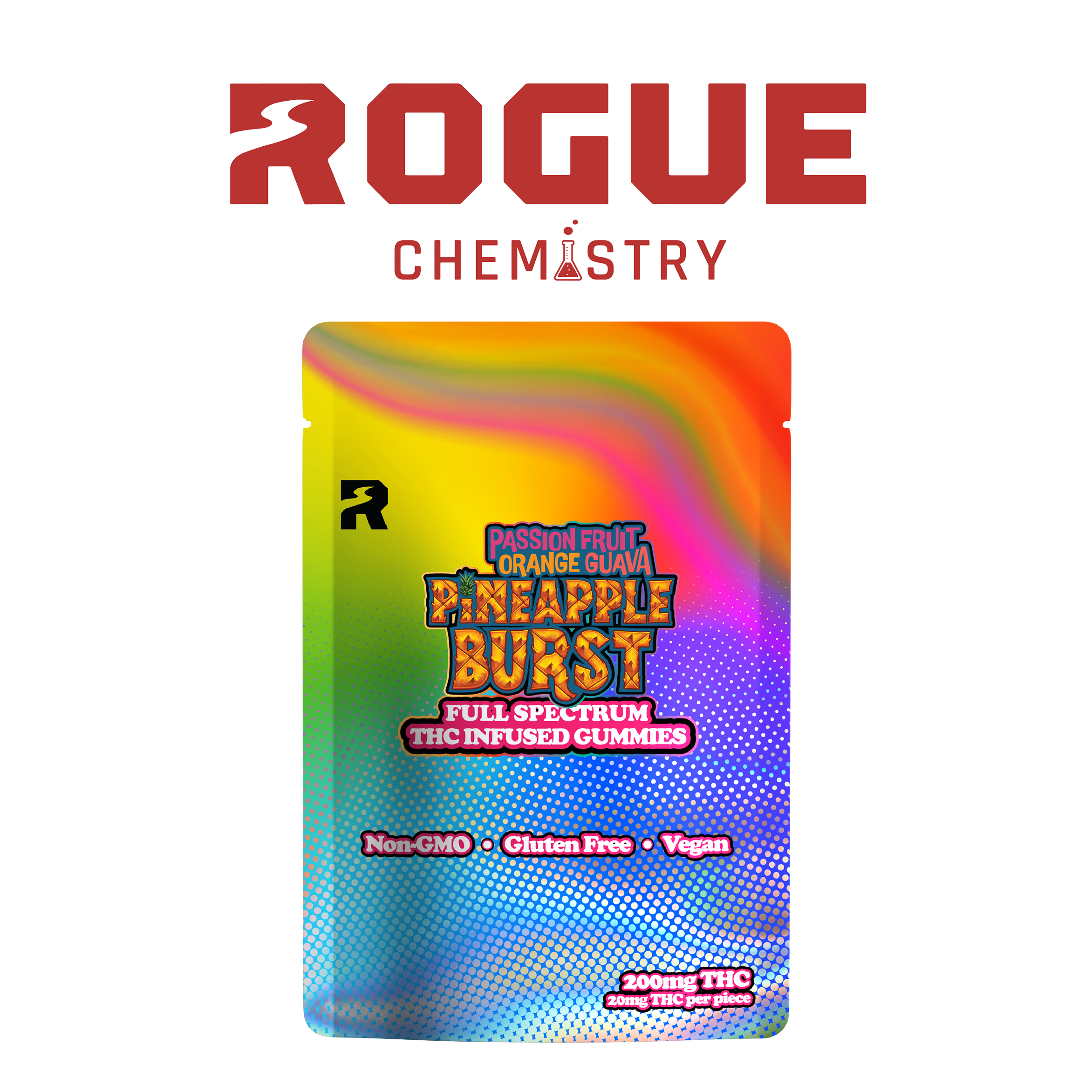 Photograph of product: 200mg Full Spectrum POG Pineapple Burst Gummies (10x20MG)