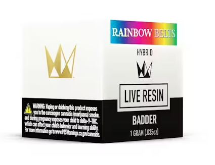 Photograph of product: West Coast Cure - Concentrate - Badder - Rainbow Belts - 1G