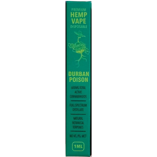 Photograph of product: Durban Poison 600mg CBD All In One by Earthbound Remedies