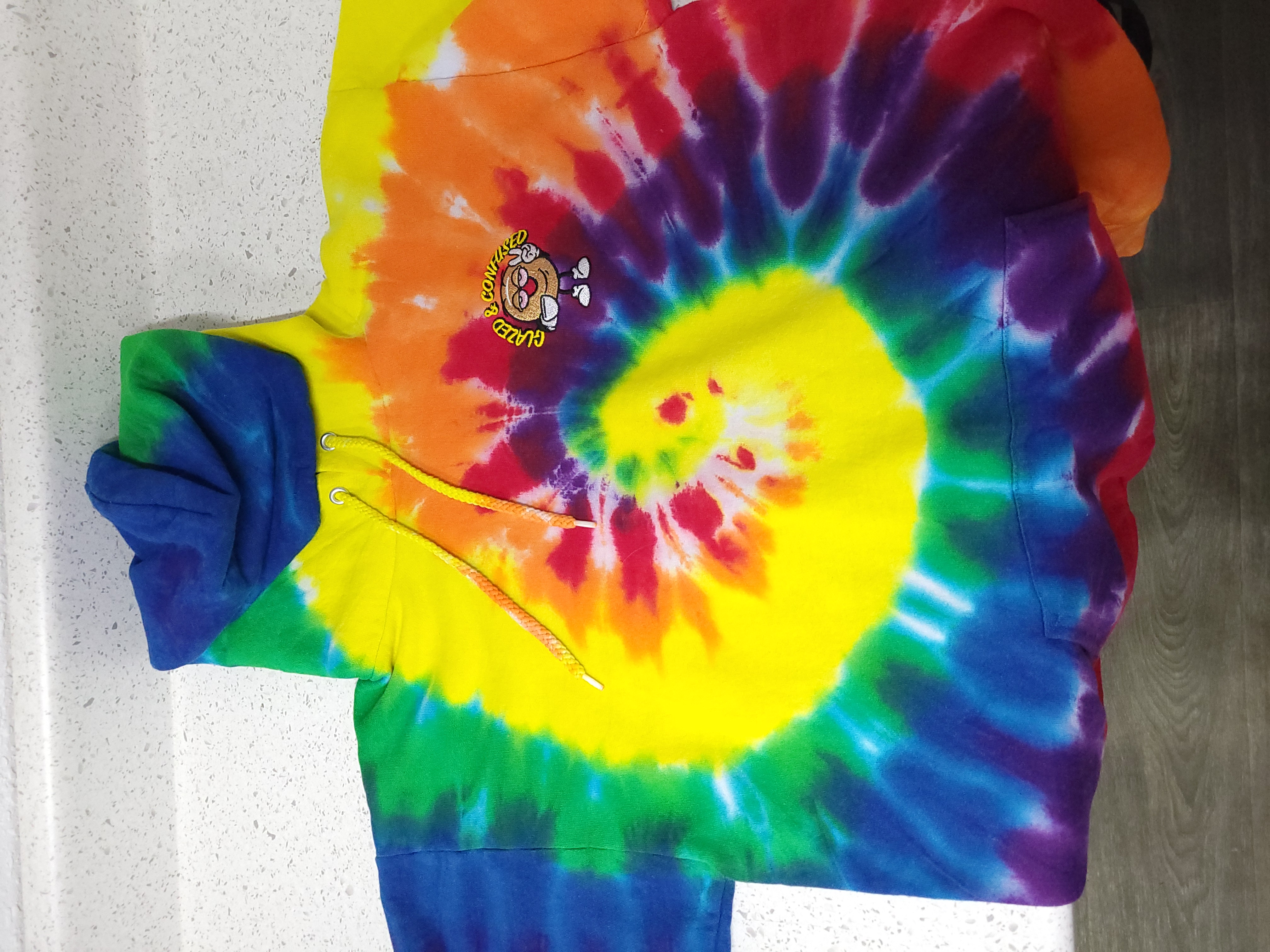 Photograph of product: Glazed Gear - Hoodie - Rainbow Tie Dyed - XXXXL