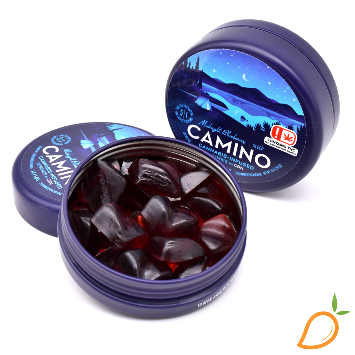 Photograph of product: 100mg Midnight Blueberry Gummies Camino