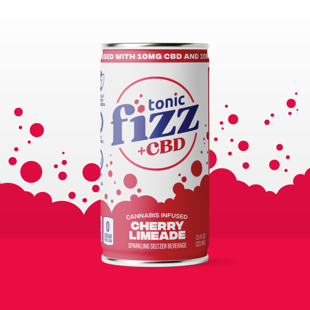 Photograph of product: Cherry Limeade | 10mg TH-oui: 10mg CBD | 7.5oz Beverage | Tonic Fizz Shorties