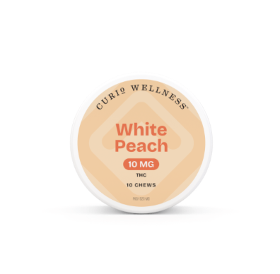 Photograph of product: White Peach 10mg (10ct) - Curio Chews