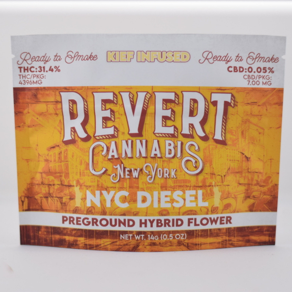 Photograph of product: Revert | Infused Flower | Pre-Ground: NYC Diesel | 14g