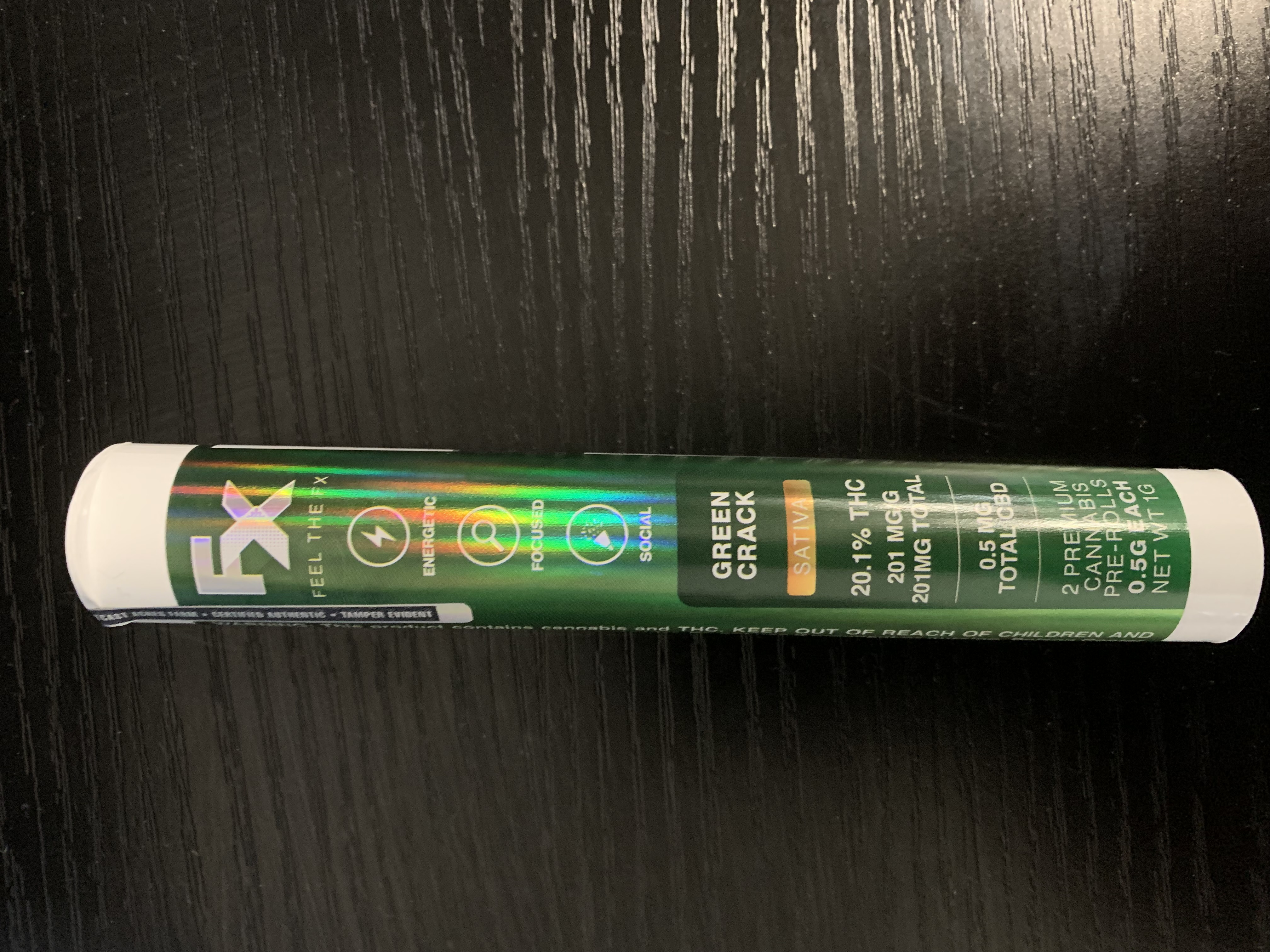 Photograph of product: FX Green Crack Pre Roll 2 Pack