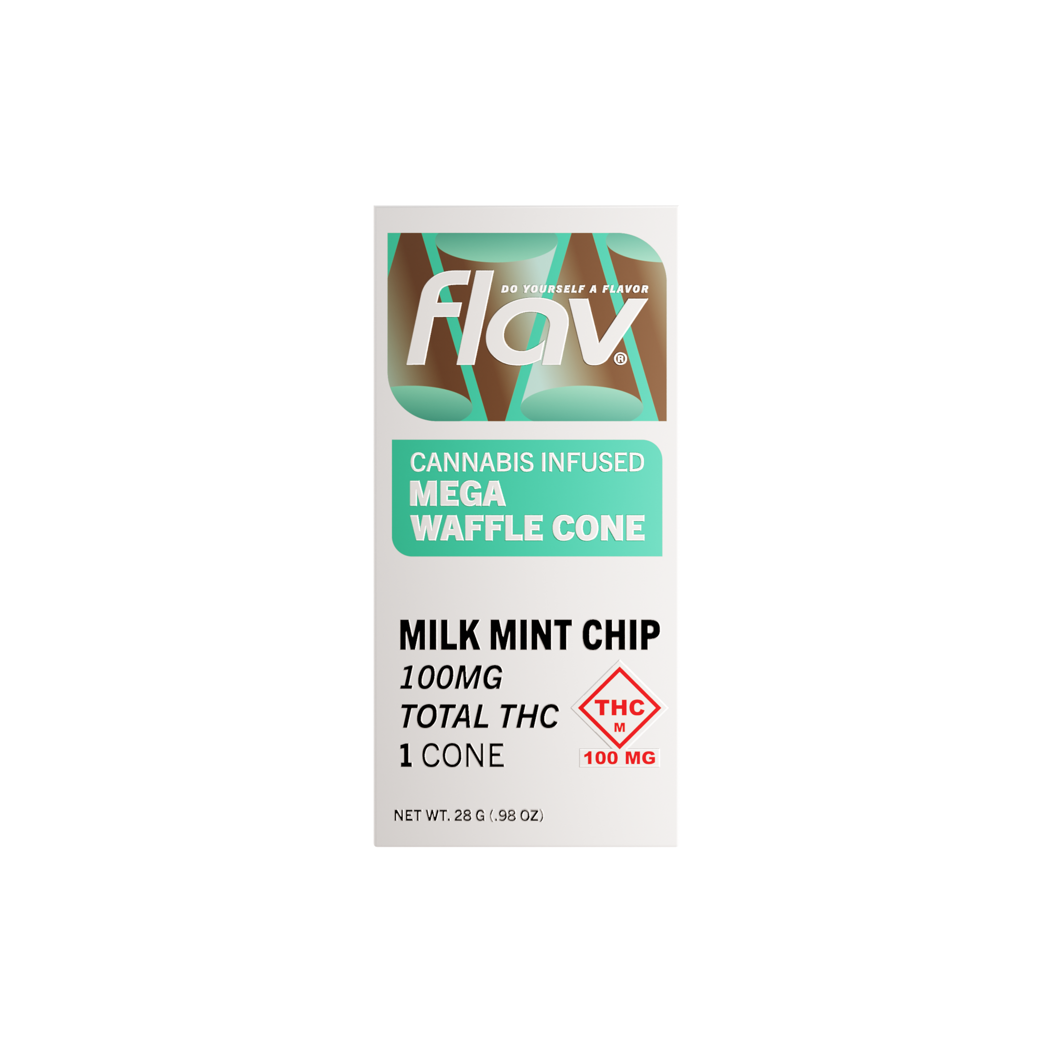 Photograph of product: Milk Mint Chip Mega Waffle Cone (100mg)