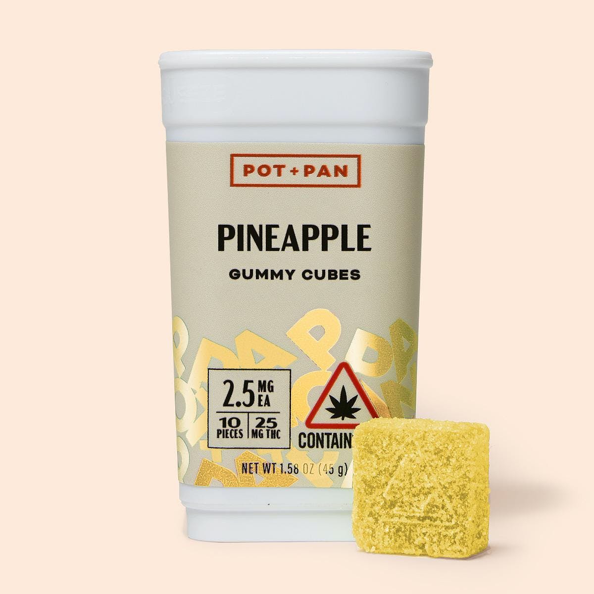 Photograph of product: P+P | Pineapple Gummy Cubes | 50MG Total