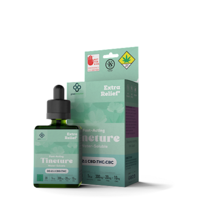 Photograph of product: GR Nano Tincture - Extra Relief 30:2:1 (300mg CBD; 20mg TH-oui; 10mg CBC) 1 floz