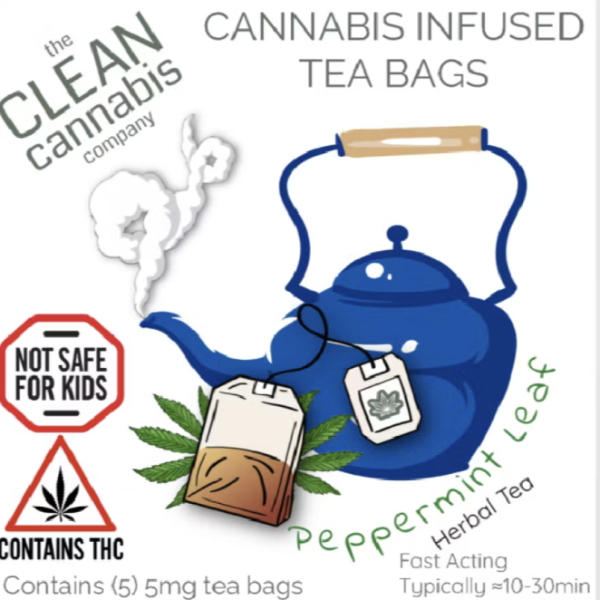 Photograph of product: Clean Oui'd | 5mg 5 pack | Peppermint Tea Bags