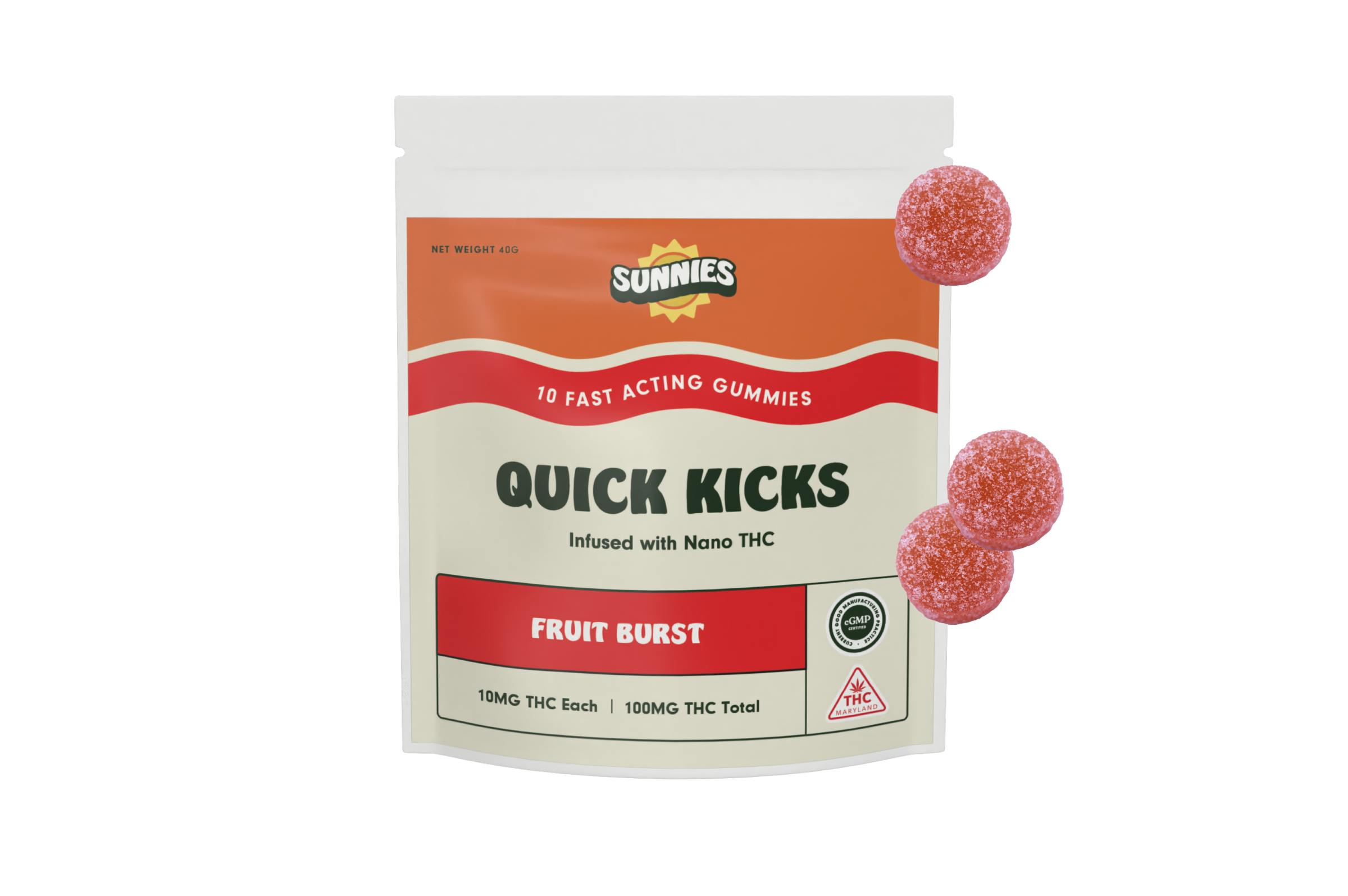 Photograph of product: Fruit Burst Gummies [10pk] (100mg TH-oui)