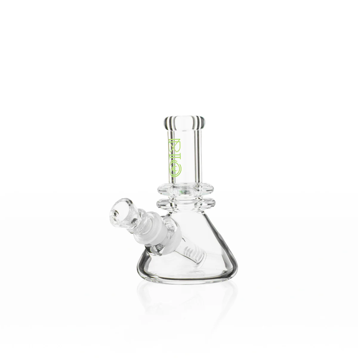 Photograph of product: BIO Glass Mini Heavy Duty Colored Logo Beaker Water Pipe 5" - Green