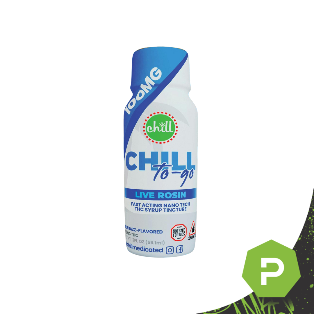 Photograph of product: Chill Medicated | On The Go 100mg Syrup | Blue Razz