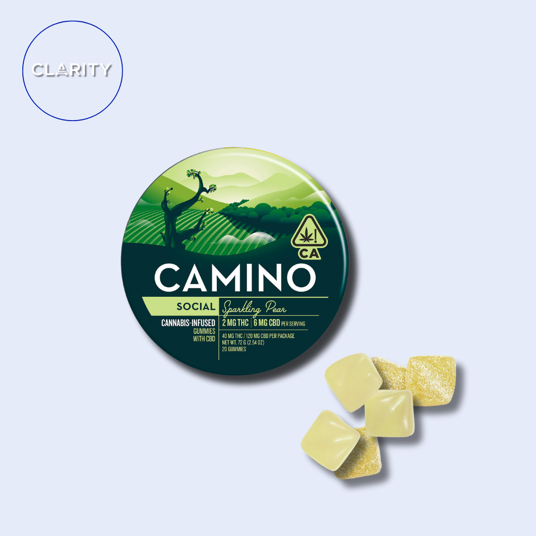 Photograph of product: Camino | 40mg 2:6 THC/CBD Gummies | Sparkling Pear