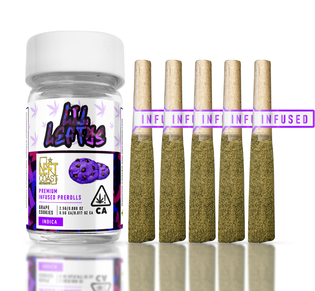 Photograph of product: LC-Lil Leftys - Infused Pre-roll - Grape Cookie Jar