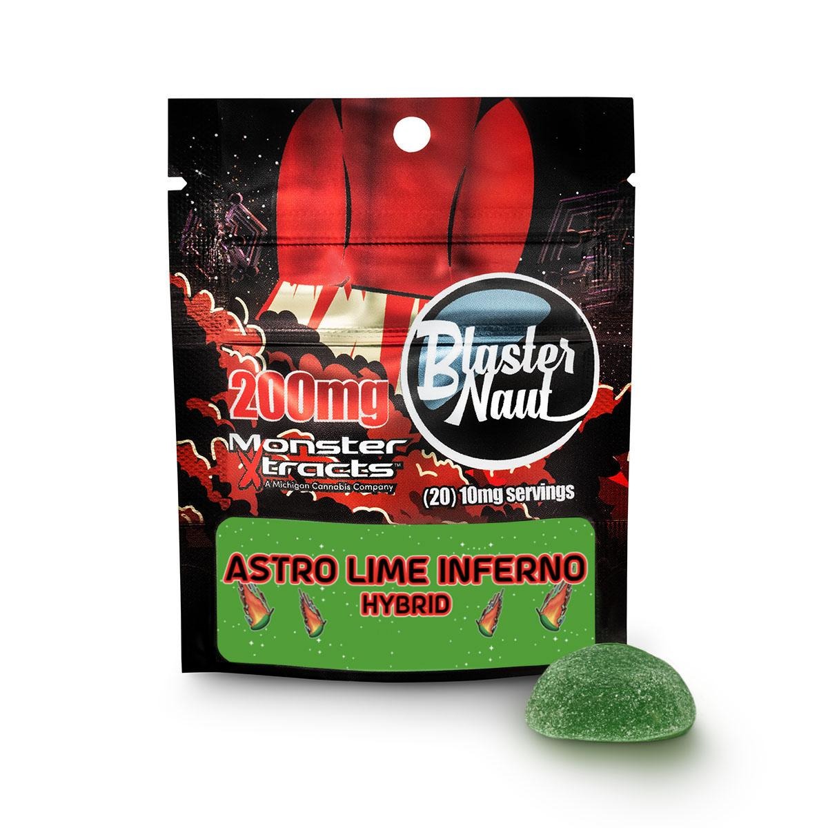 Photograph of product: Astro Lime Inferno Blasternaut   One Gummy