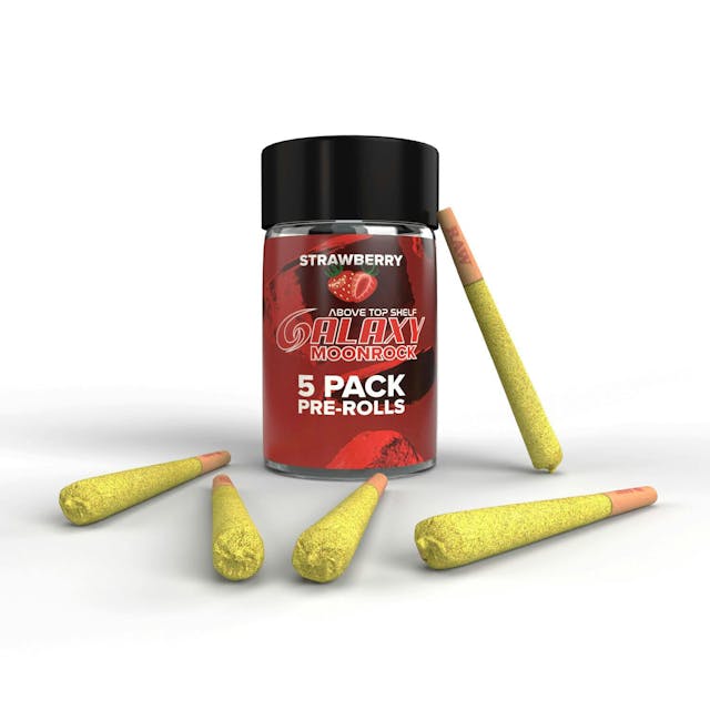 Photograph of product: Strawberry | 5 Pack Moonrock Infused Prerolls - 
