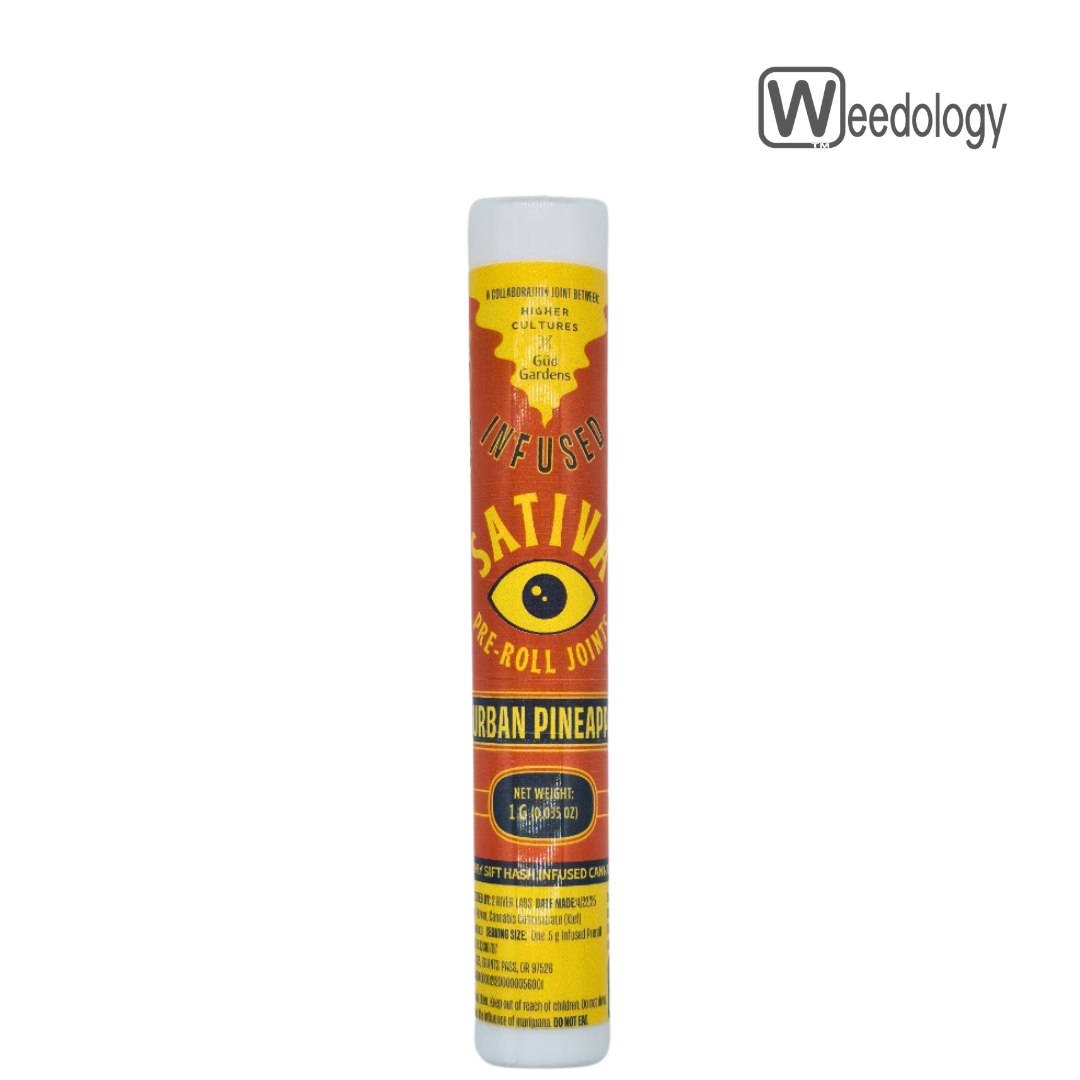 Photograph of product: Higher Cultures X Gud Gardens 2pk DURBAN PINEAPPLE Infused 0.5g Pre-Rolls