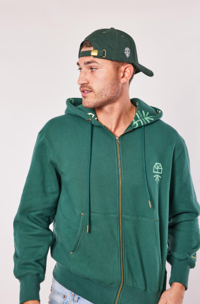 Photograph of product: Zip Up Green Hoodie