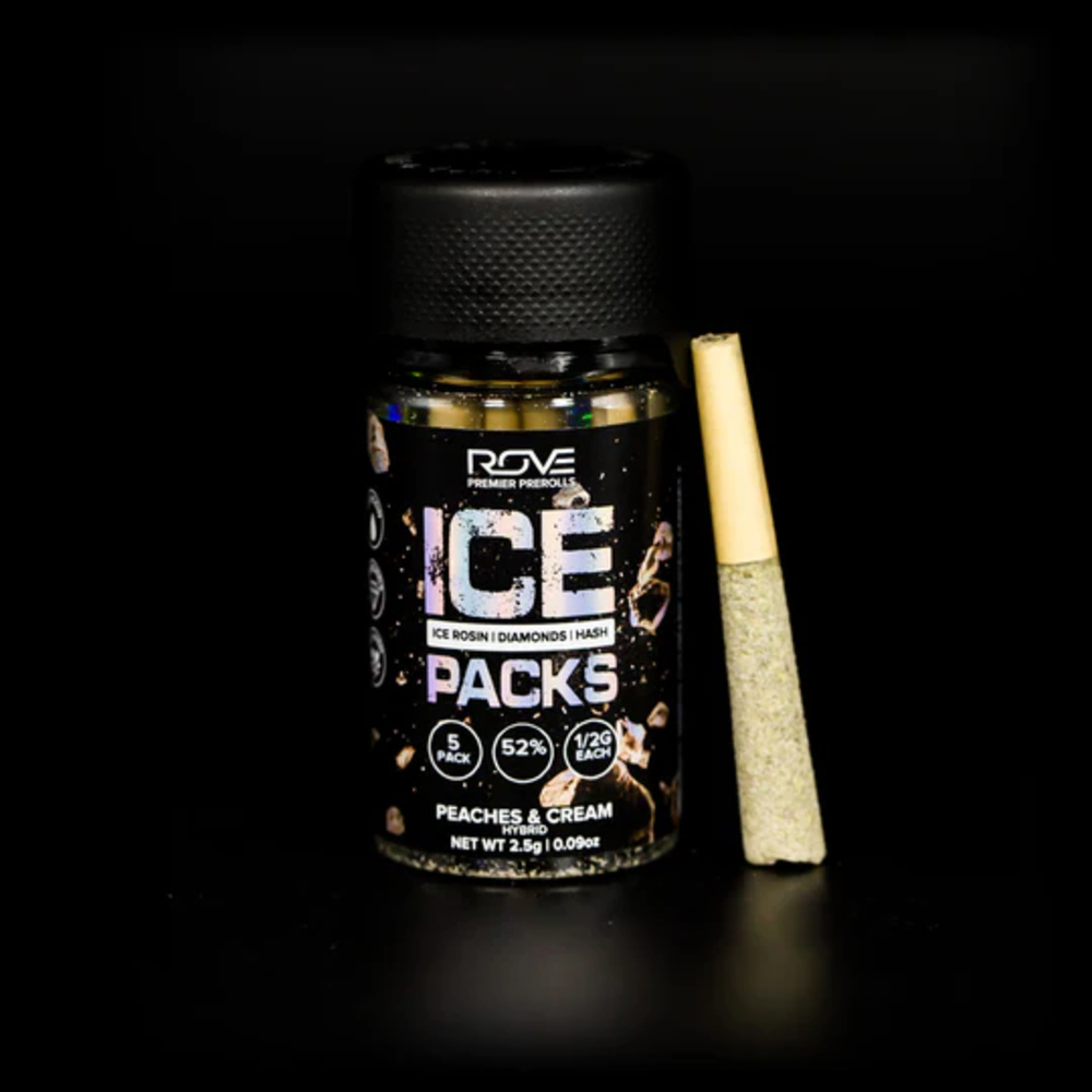 Photograph of product: Infused Pre-Roll Pack | Rove | Peaches & Cream 5pk | 0.5g each