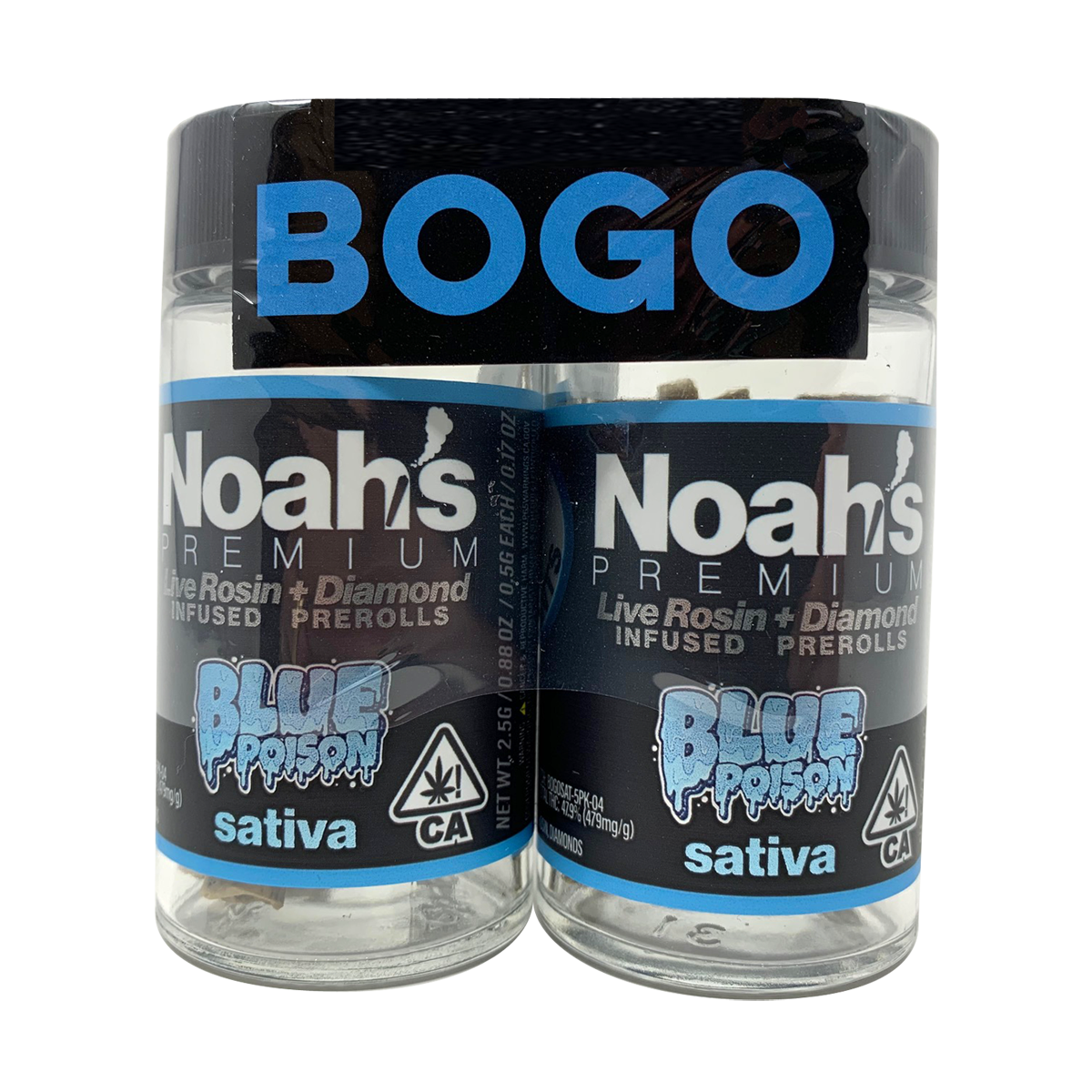 Photograph of product: Blue Poison Bogo 5 Pack Diamond Infused | 2-packs
