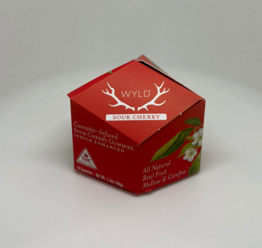 Photograph of product: WYLD (Oui'd Enhanced) Sour Cherry Gummies TH-oui 100mg