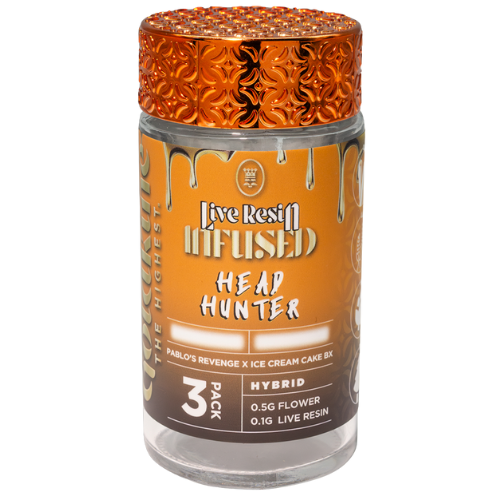 Photograph of product: Goldkine Head Hunter Infused Pre-Rolls 3 Pack 1.8g