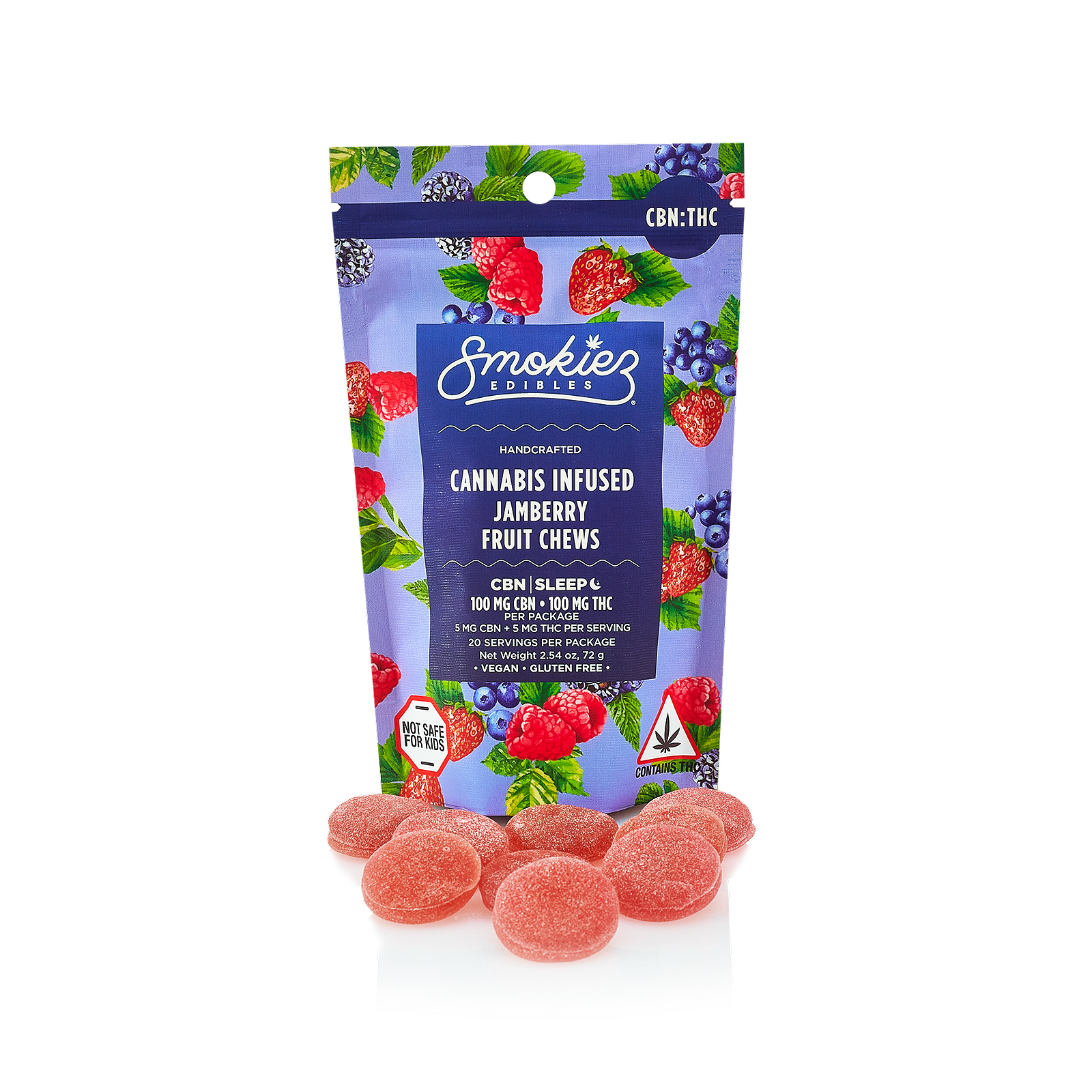 Photograph of product: [Smokiez] CBN Fruit Chews - 200mg - 1:1 Jamberry (I)