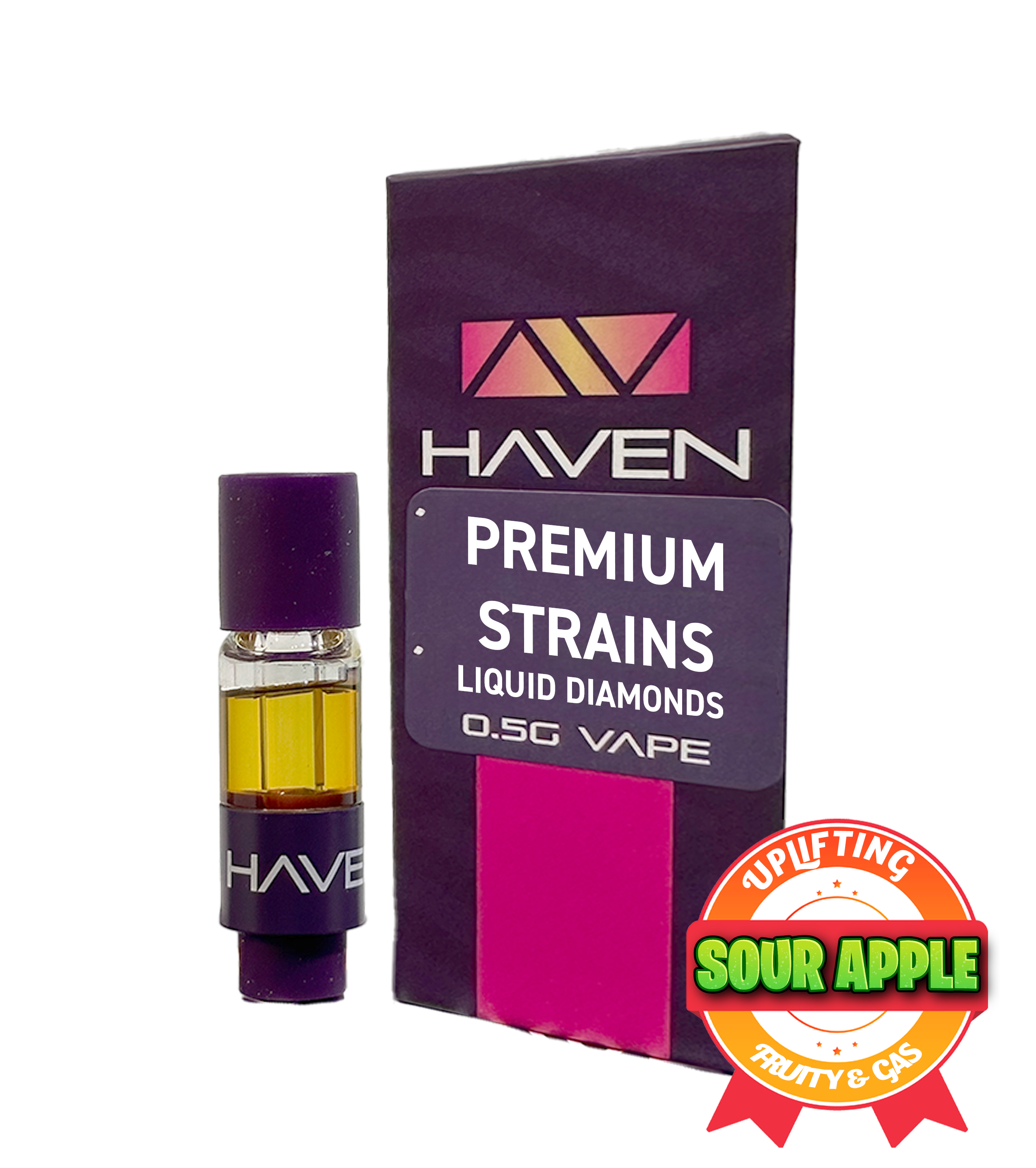 Photograph of product: Sour Apple | 0.5g Liquid Diamond Vape | Haven