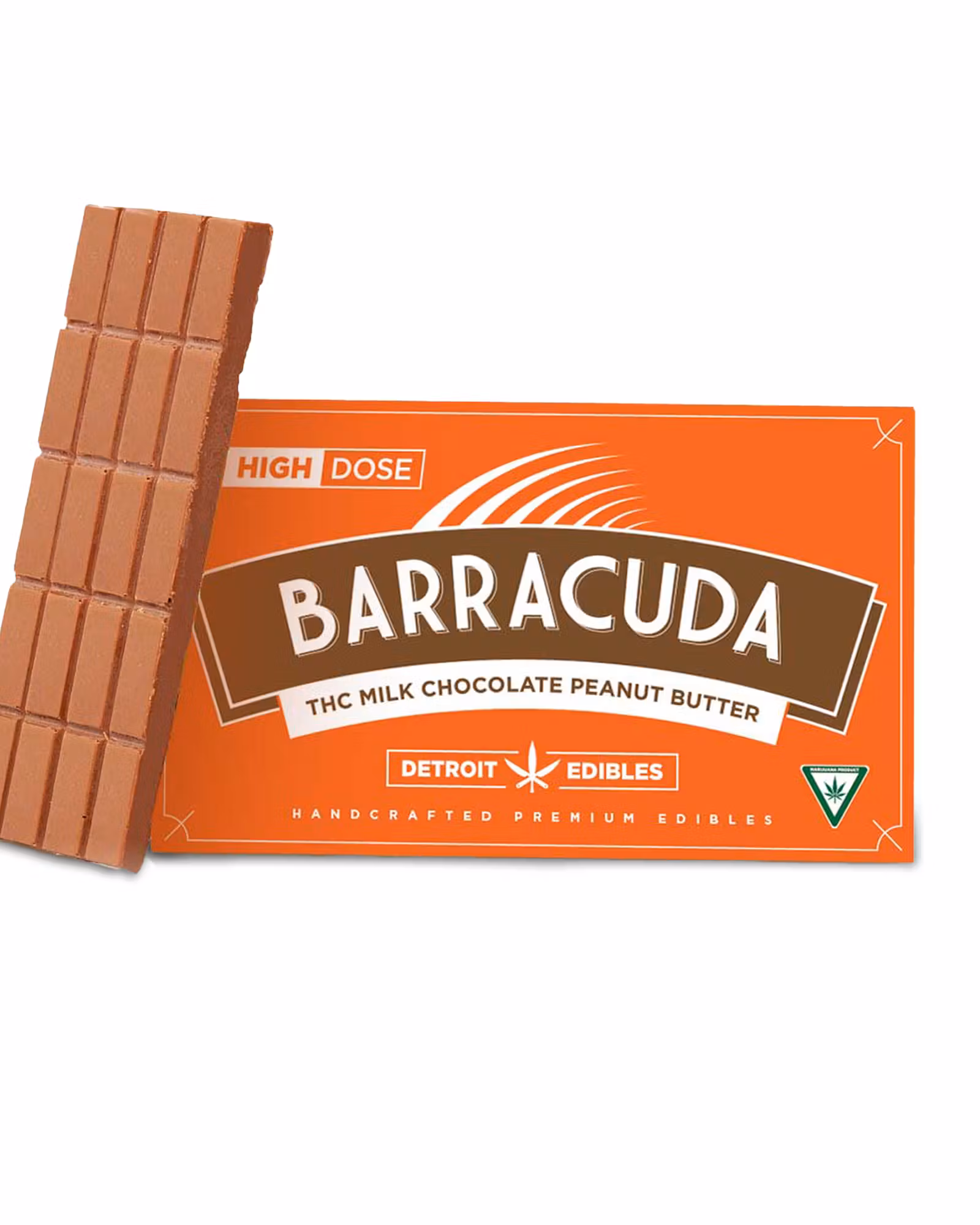 Photograph of product: Detroit Edible Barracuda Bar Milk Chocolate Peanut Butter 200mg HD