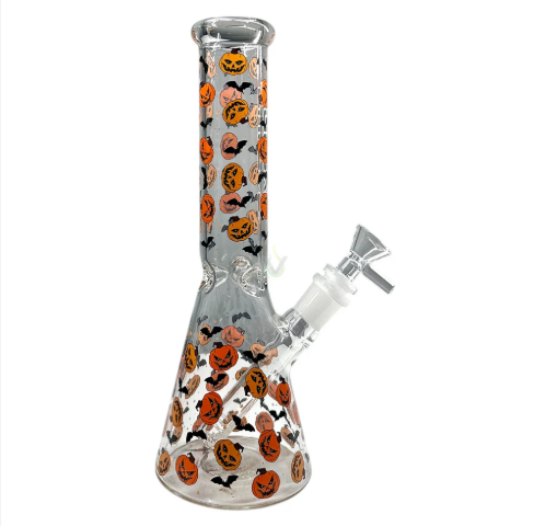 Photograph of product: Pulsar Cackling Pumpkins Batty Beaker Glass Water Pipe | 9.75" | 14mm F