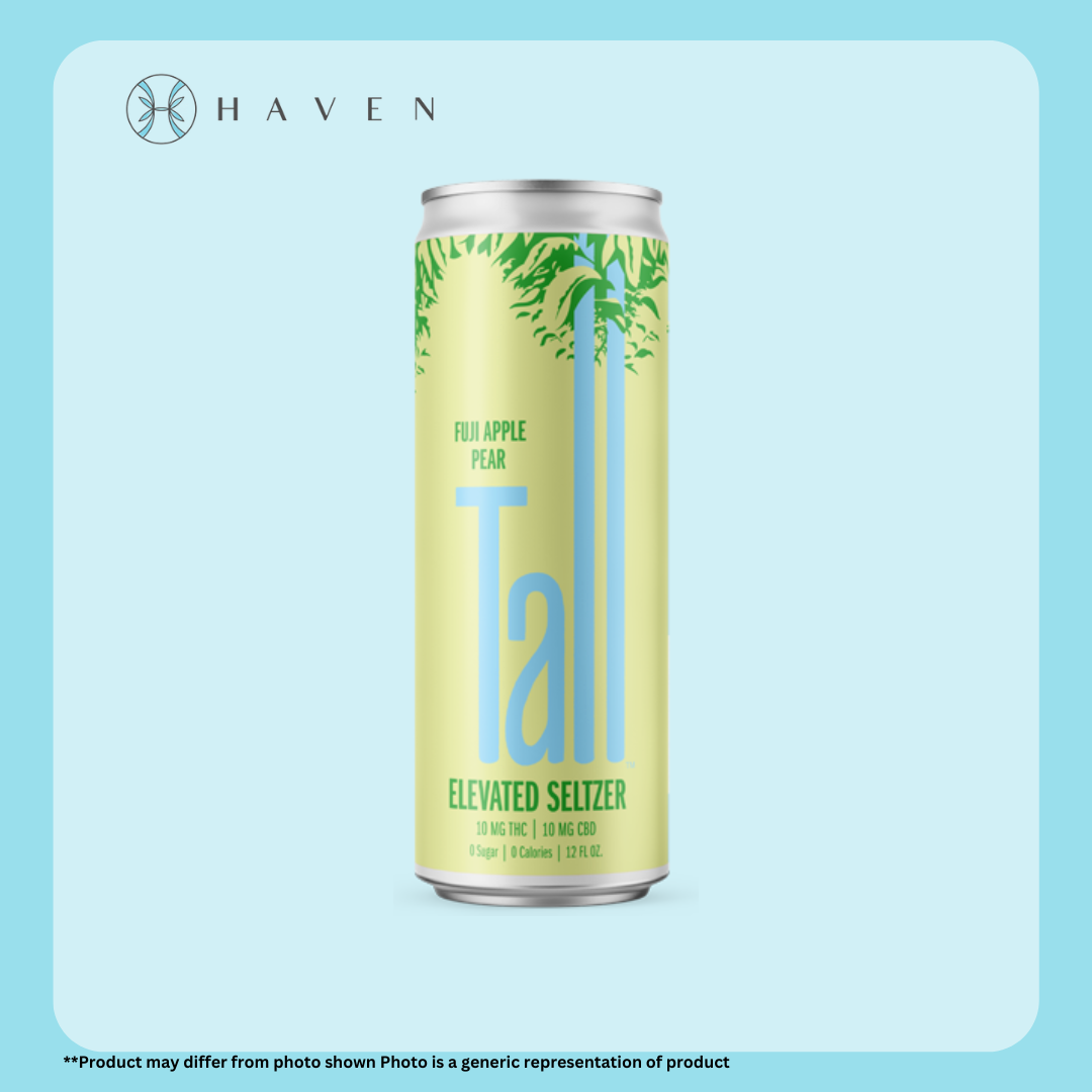 Photograph of product: 10mg Tall 1:1 Fuji Apple Pear Seltzer TH-oui:CBD (Liquid Edible) | Tall